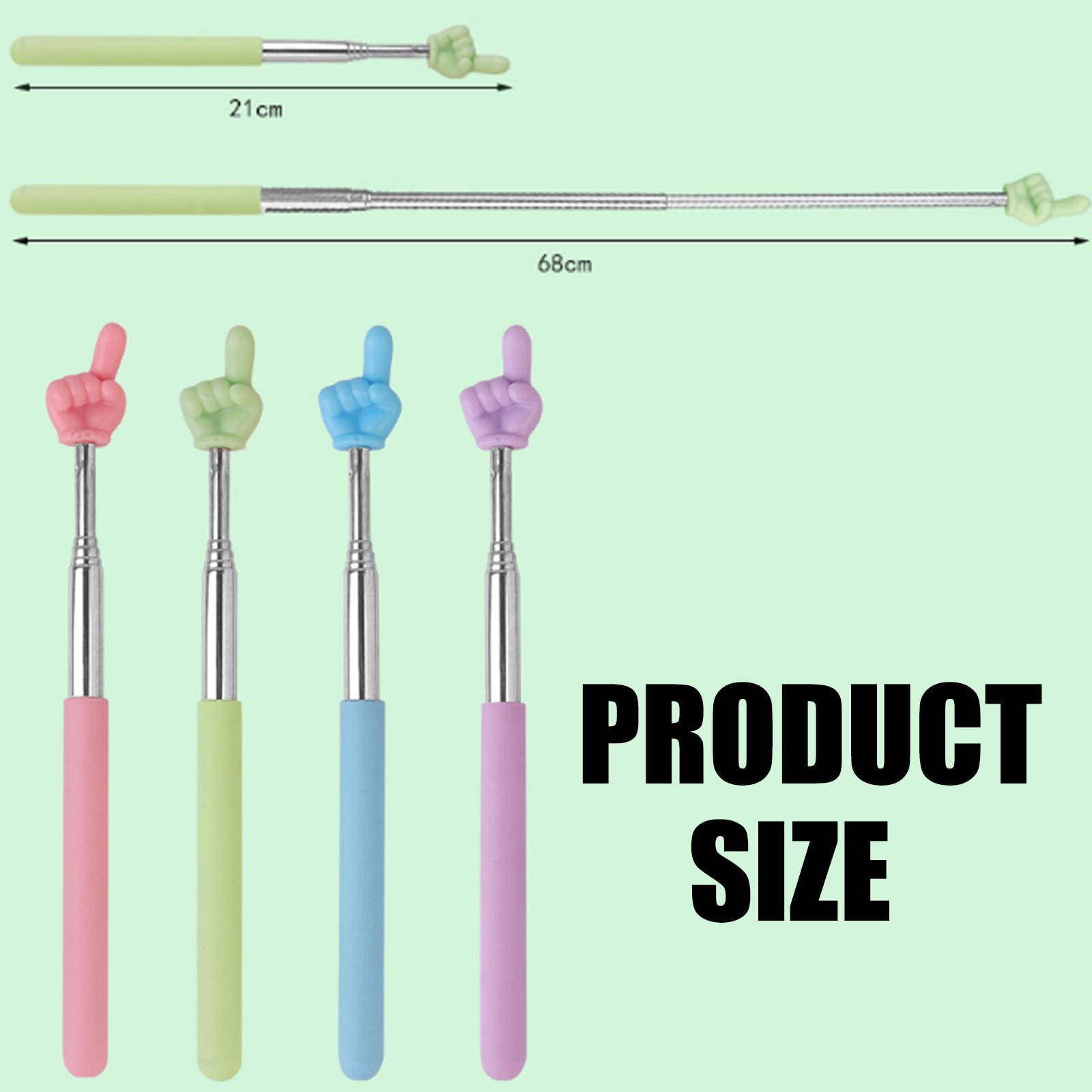 YNR 4Pcs Finger Pointer Stick, Extendable Hand Pointer, Mini Retractable Teacher Pointer Stick - Image 4
