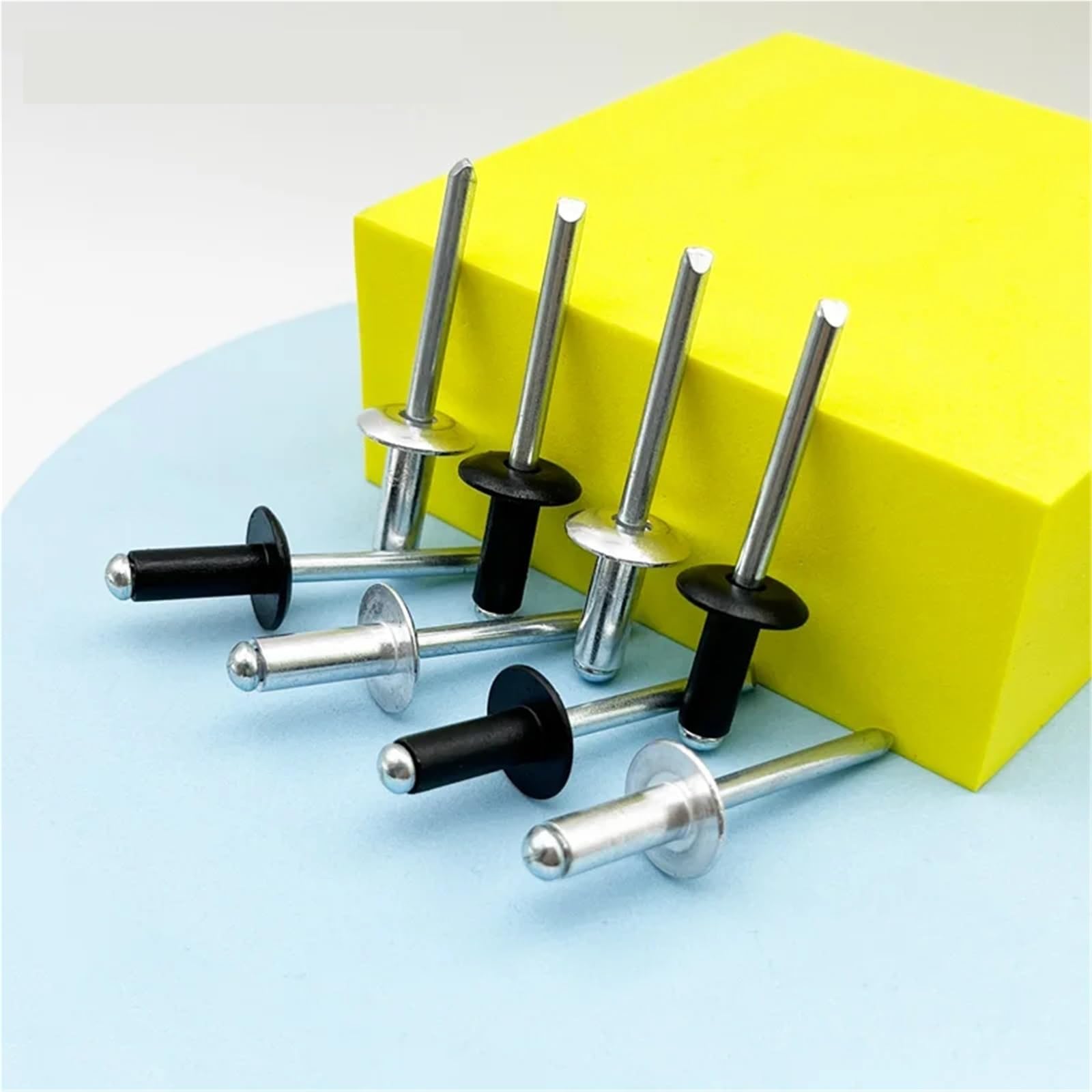 Blind Rivets, Large Flange Blind Rivets 200Pcs Aluminum M4 White Black 6.4-25mm(25mm,200Pcs (M4 Black))