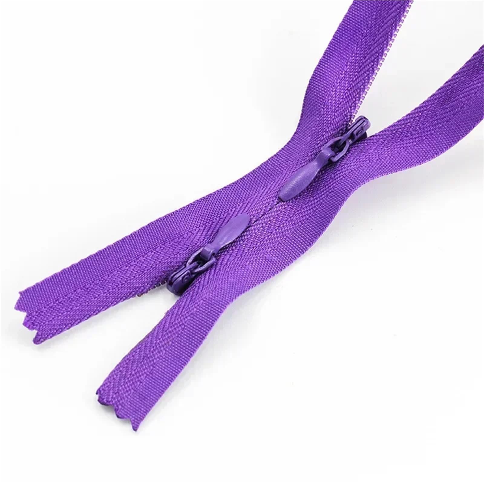 Two Way Separating Zipper, Two-Way Separating Zipper No.3 Invisible Nylon Double Slider 60/120cm Multicolor 5/10pcs(Darkpurple,120cm-10Pcs)