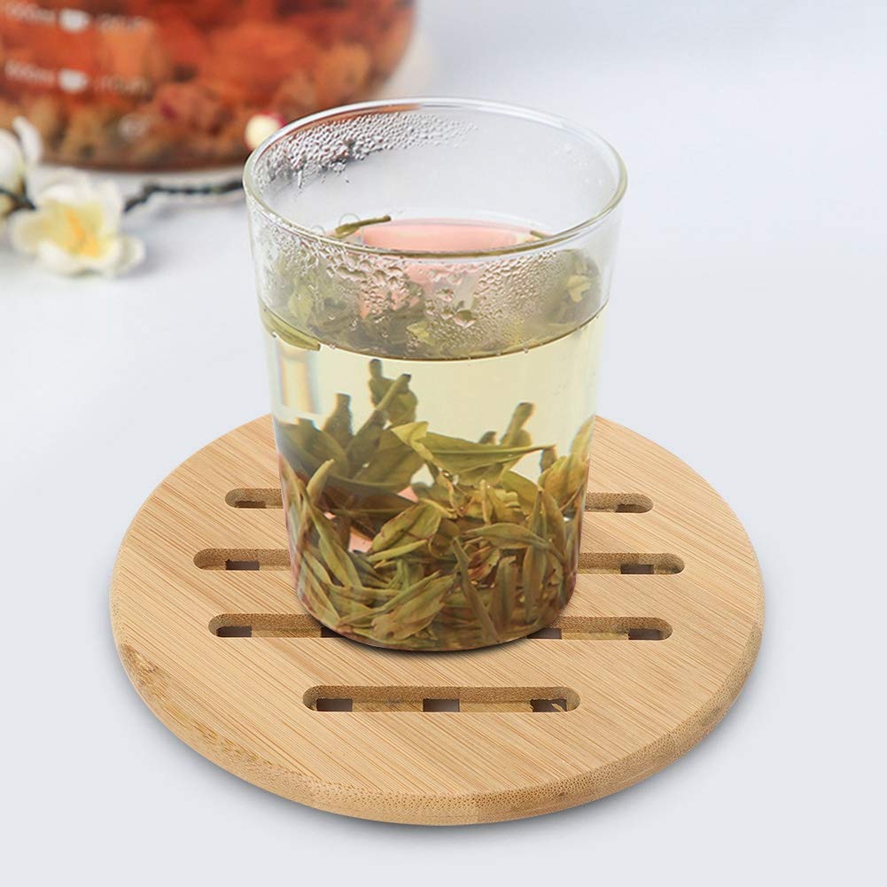 Anti brûlure sur la table avec ce lot de 4 sets en bambou ronds 15 cm