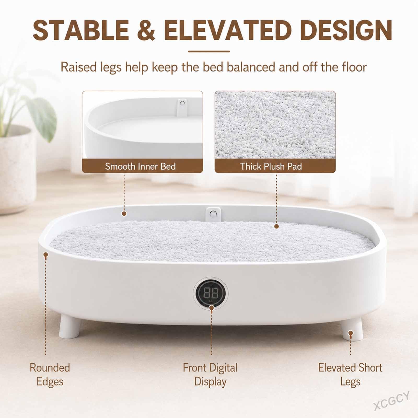 Tappetino Rinfrescante Elettrico per Animali Domestici, Cuccia Intelligente per Gatti con Funzione di Raffreddamento E Riscaldamento, Temperatura Regolabile, Display LED E Sensore per Gatti da