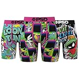PSD Mens Looney Tunes Neon 3 Pack Boxer Briefs, Multi, L