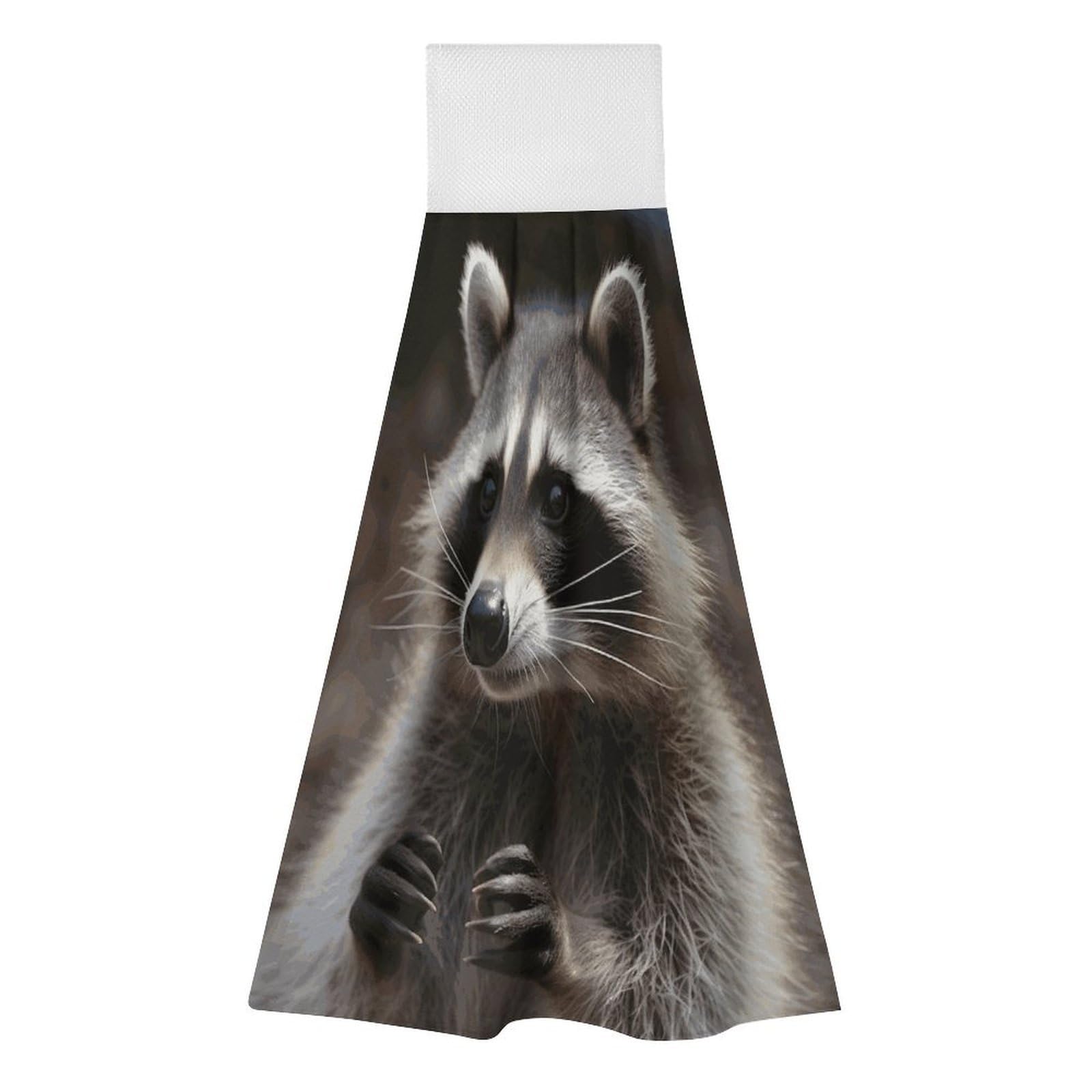 Khauerbc Style Raccoon Hand Towel For Quick Drying & Absorbent,Kitchen Towels Polyester,11.9 * 11.6 In,Yoga Towel For Bathroom,Kitchen,Gym,Shower,Hotel,And Spa
