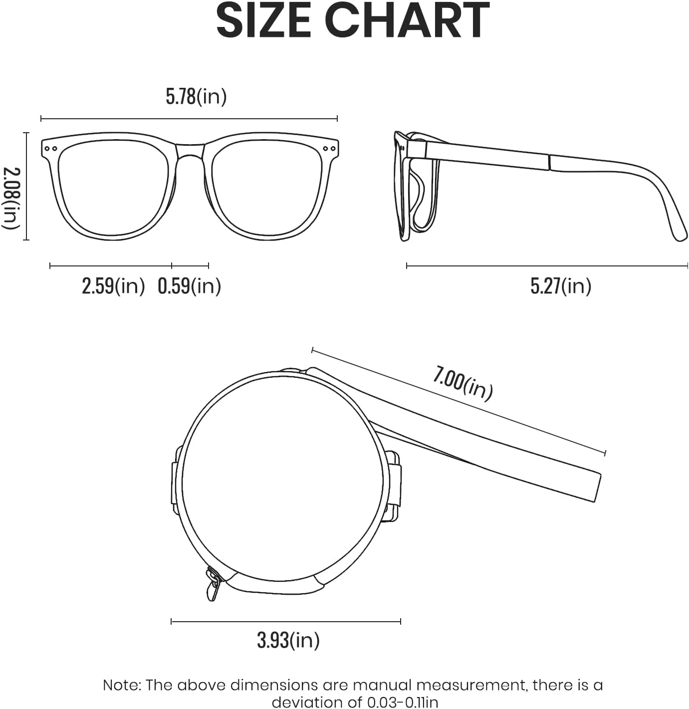 Cyxus Round Foldable Sunglasses for Women Men Polarized UV 400 Protection Folding Sun Glasses - Image 6