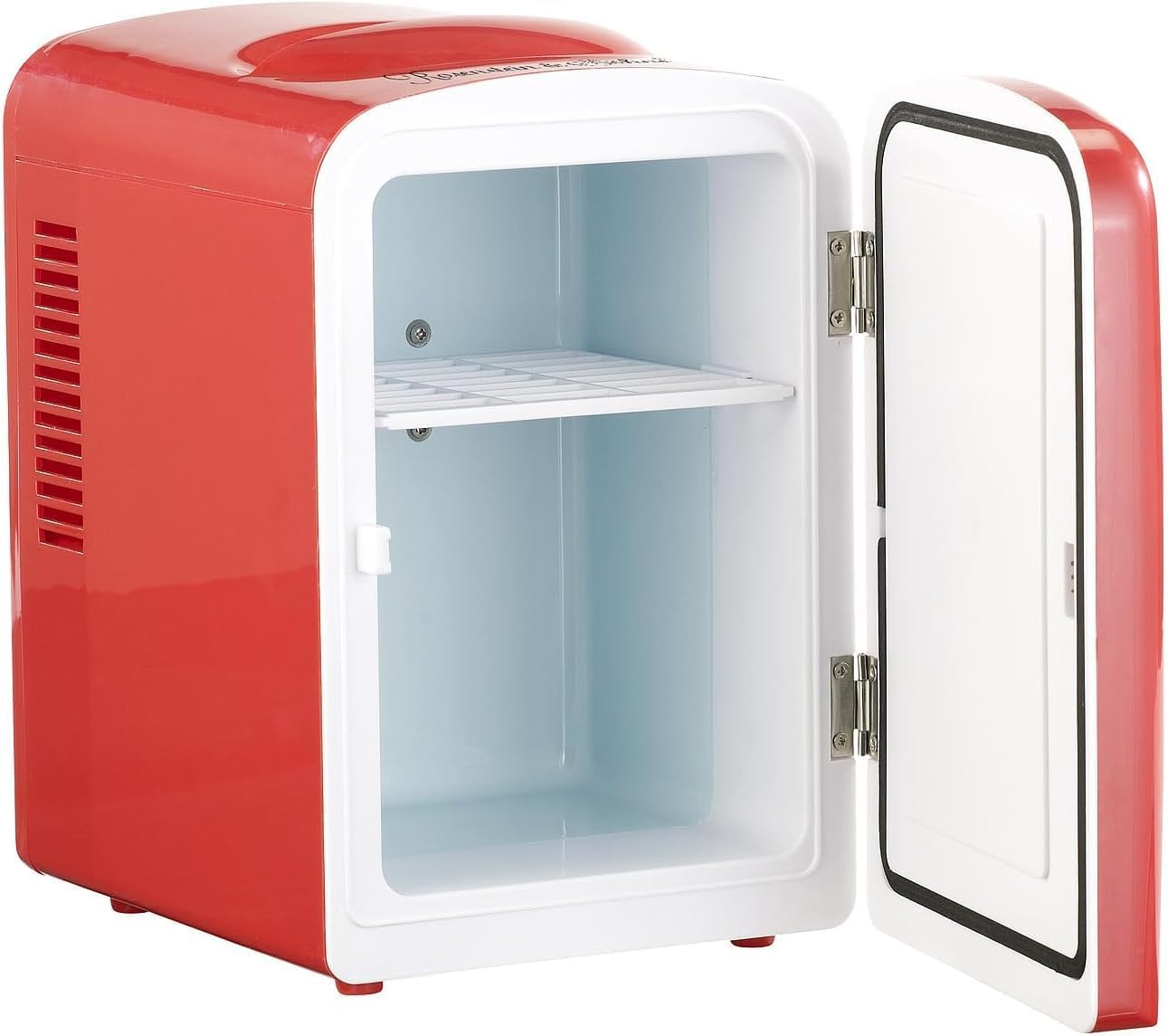 Compact Refrigerator, Portable Mini Fridge, Skin Care 4L Capacity/6 Cans, for Bedroom, Car, Office & Dorm, Small Cooler for Cosmetics, Beverage and Food, red
