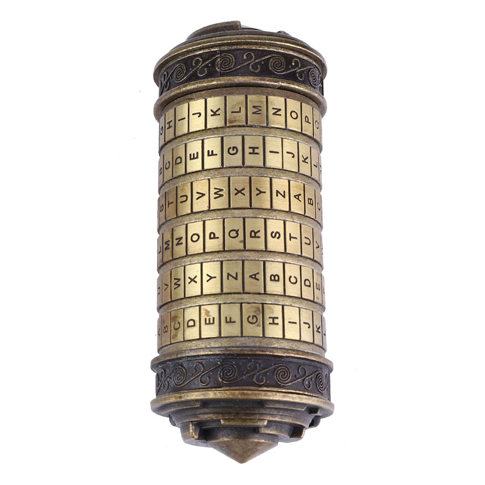 Cryptex Lock, boîte de puzzle rétro classique, métal pour notes de magasin, poèmes, bijoux, clés, autres objets de valeur font une grande surprise pour votre bien-aimé