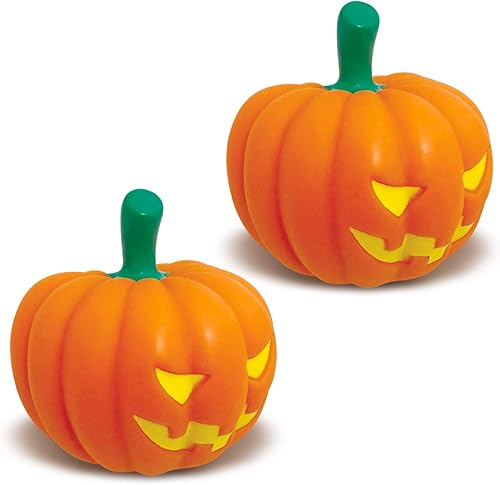 Paquete de 2 luces LED de noche enchufables con bonito sensor de calabaza del atardecer al amanecer, decoración para niños, color blanco cálido, kit