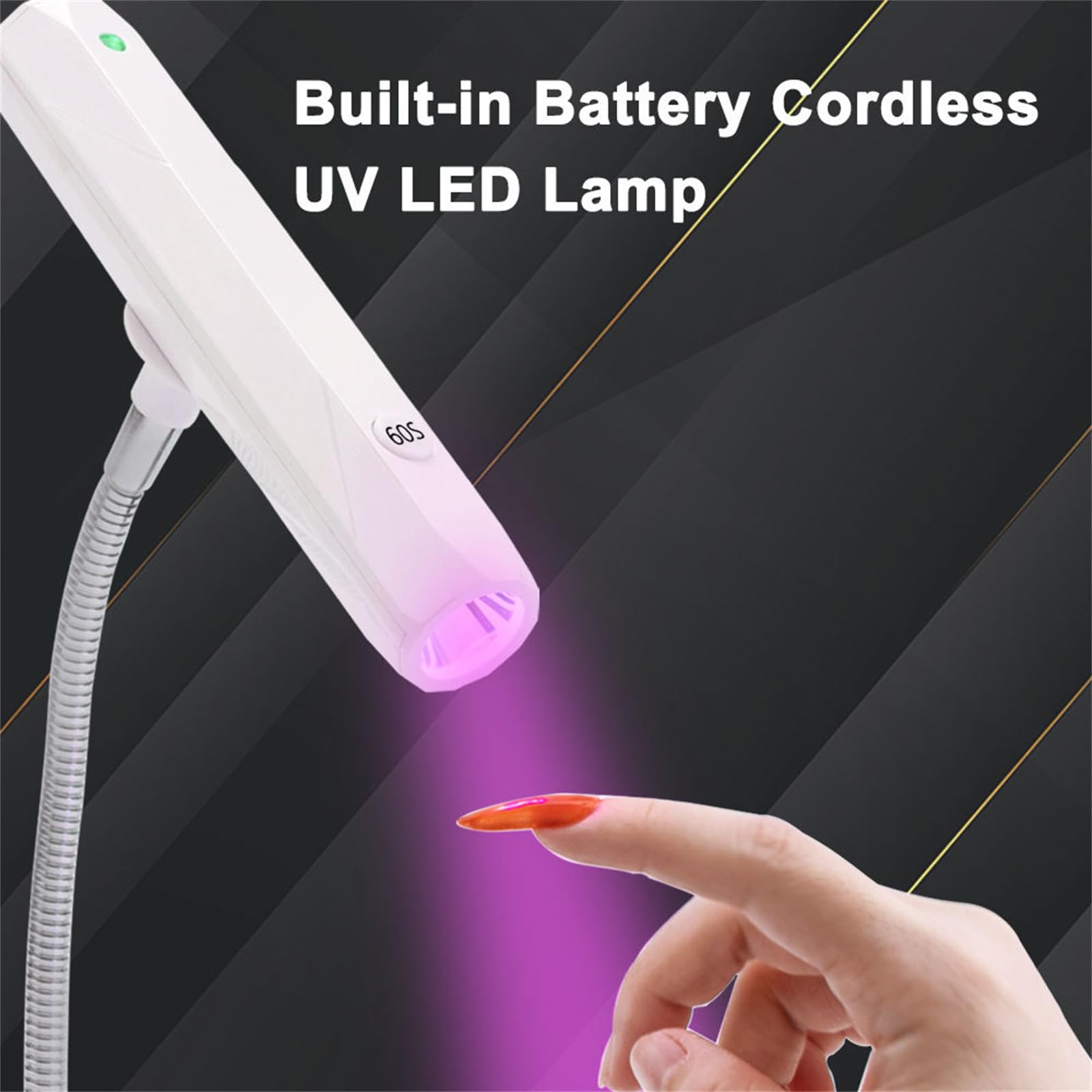 Lampada UV per Unghie, asciugatore per Unghie LED per Unghie | Asciugatrice portatile a luce rossa 9w ricaricabile con base da tavolo per smalto in gel