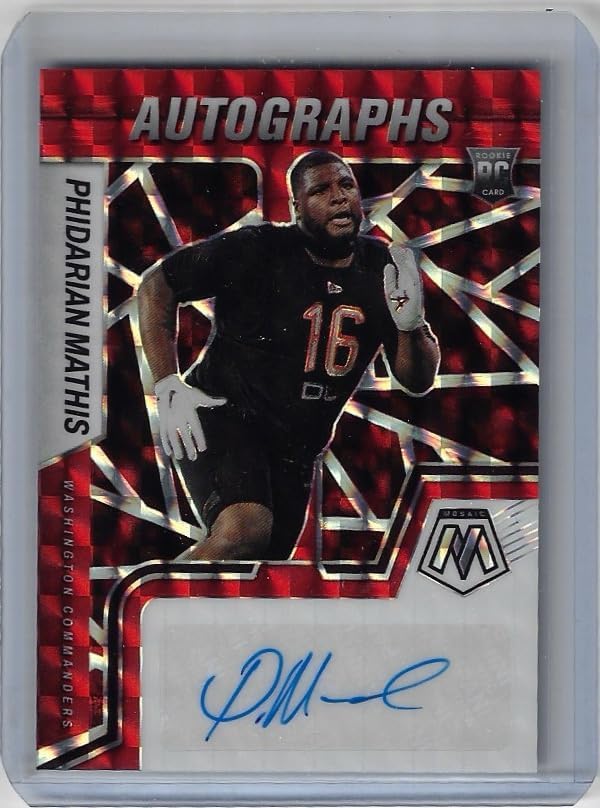 Phidarian Mathis Autographed Rookie Mosaic Prizm Auto Rookie Card Collectible Football Card - 2022 Panini Mosaic Football Card #RAM-PM (Commanders)