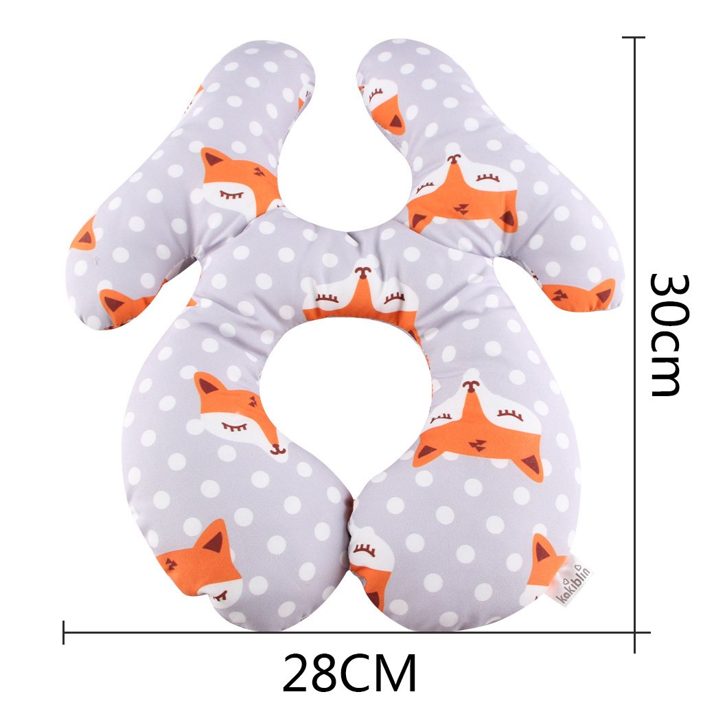 Baby Neck Support Pillow, KAKIBLIN Infant Travel Pillow for Car Seat, Pram, Grey Fox Buy Online