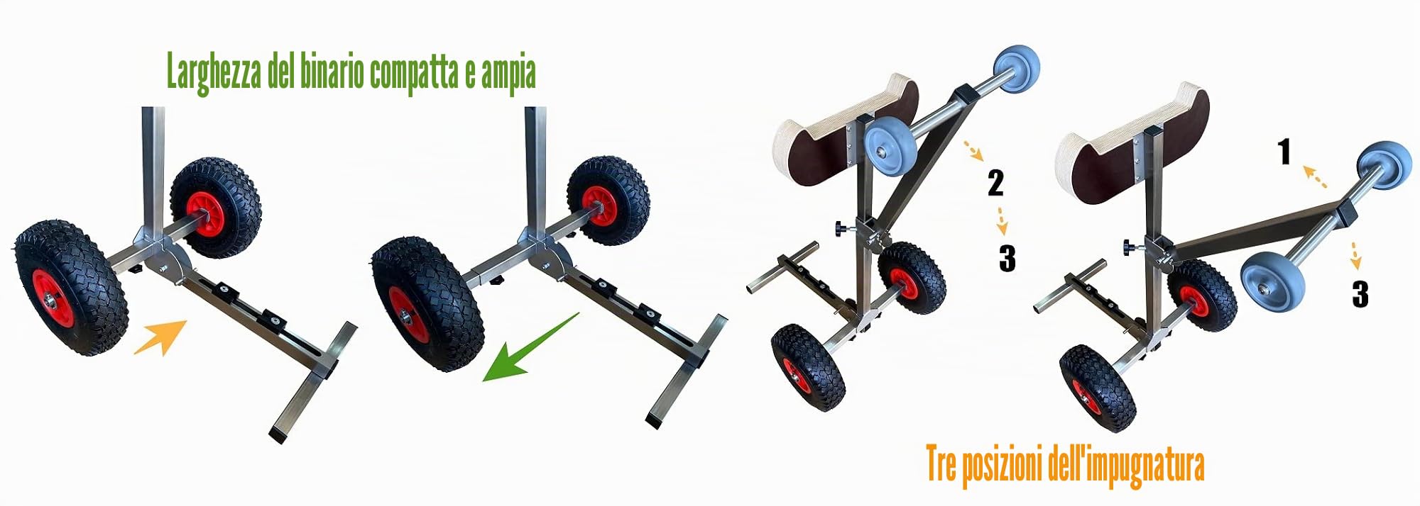 Carrello per motore fuoribordo, portatile, in acciaio inox, modello Premium