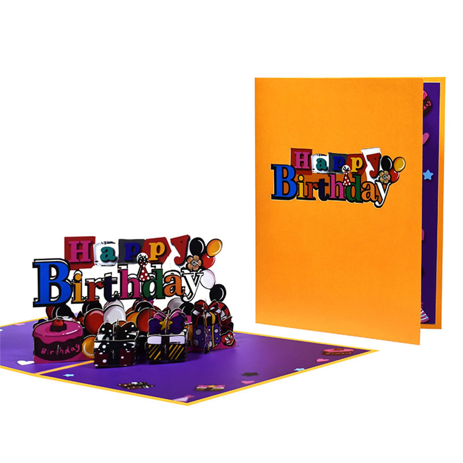 Elnwnnkc 3D Letters Birthday Card Festival Invitation Greeting Memorial Cards for Birthday Day Mother Day Greeting Card