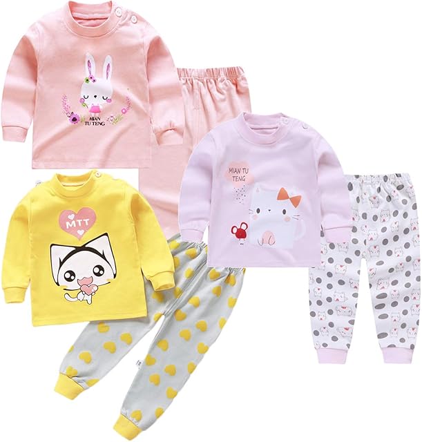 XM-Amigo Kids Base Layer 3 Thermal Set - Top & Bottoms,Baby Girls/Girls Thermal Underwear Heating Long Underwear and Long Johns,Long Underwear Pants Thermal Pajamas