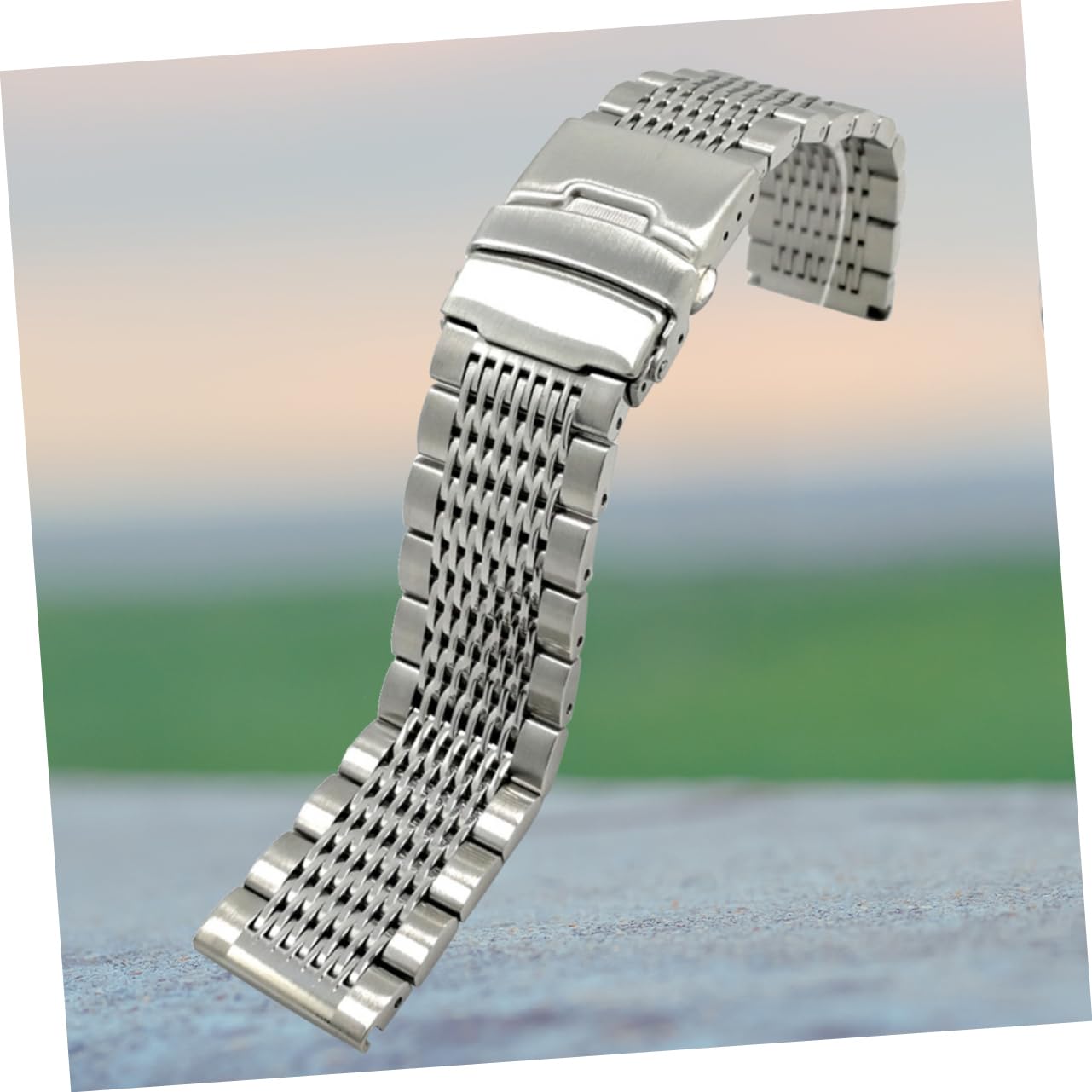 KOMBIUDA Bracelet de Montre de 20mm en Acier Inoxydable, Argenté