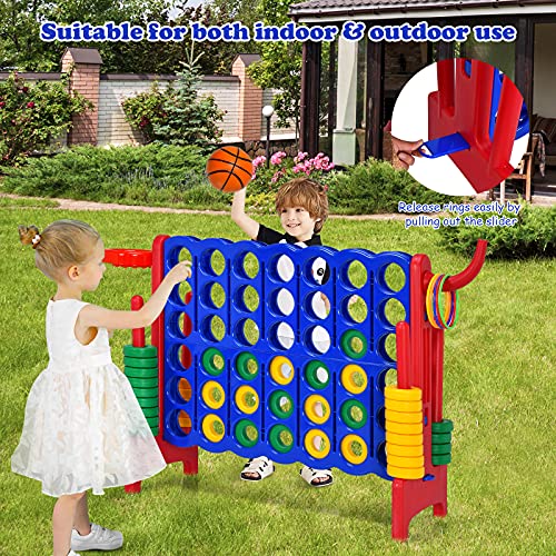 image for Costzon Giant 4-in-A-Row, Jumbo 4-to-Score Giant Game w/Basketball Hoo