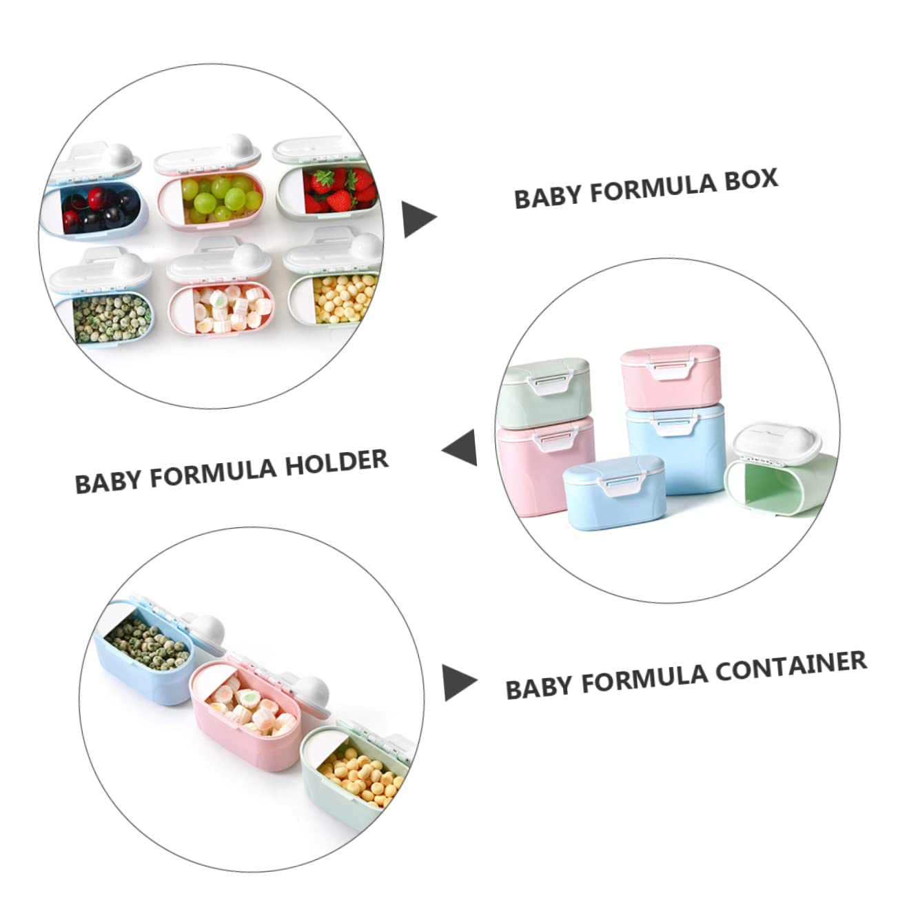 SHOWERORO Portable Baby Milk Powder Dispenser Container Airtight Travel Food Holder for Infants Sealed Milk Powder Box Lid for-The-Go Use