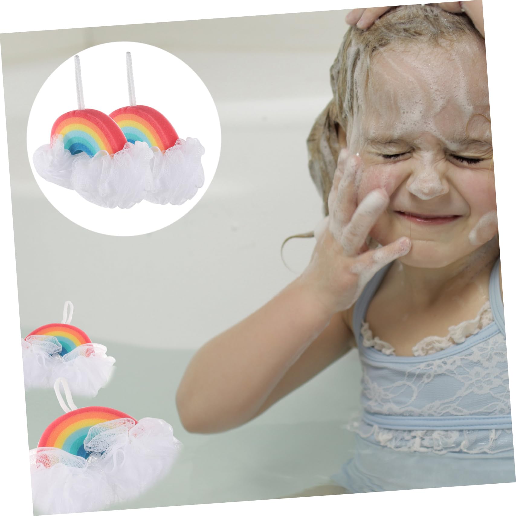 Esponjas de Baño Arcoíris para Niños 2 Unidades Exfoliantes Suaves