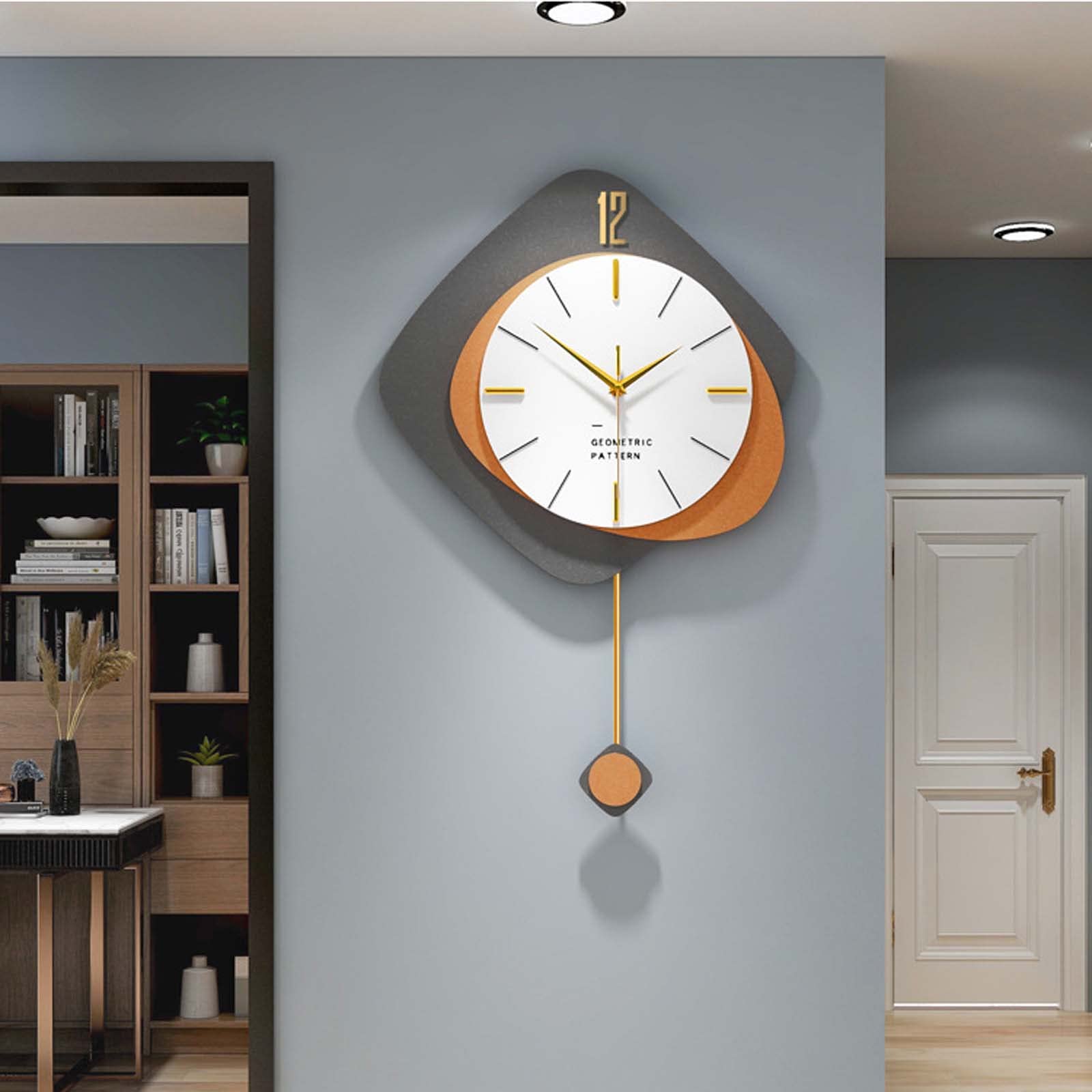Orologio da parete decorativo silenzioso, senza ticchettio, digitale, ecologico, a batteria, rotondo, facile da leggere, per casa/ufficio/scuola