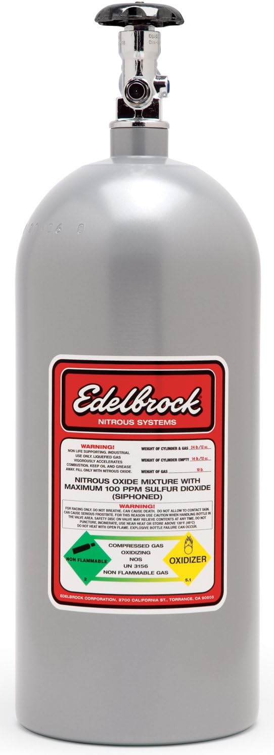 Edelbrock 72300 Silver PowderCoated Nitrous Bottle