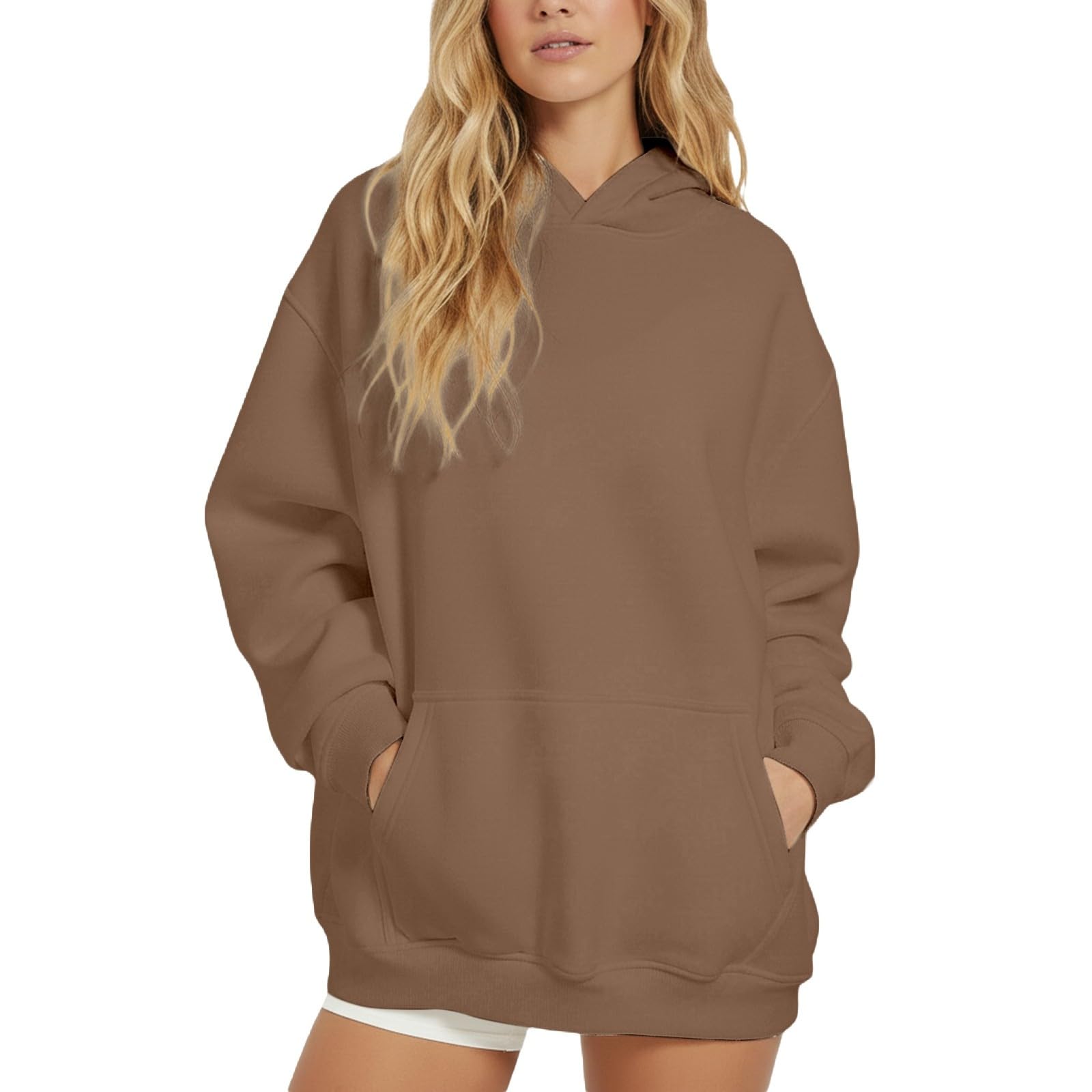 Sweat à capuche pour femme ample et confortable à cordon de serrage chic