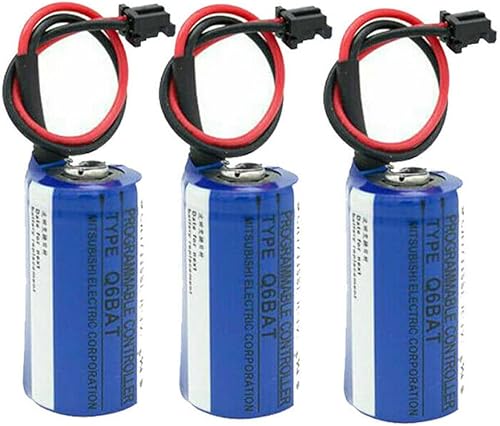 MEELER 3 PCS CR17335SE-R Q6BAT 3V 1800 mAh PLC Batería de litio con enchufe para Q25PRHCPU Q170HBATC QNS FANUC sistema no recargable