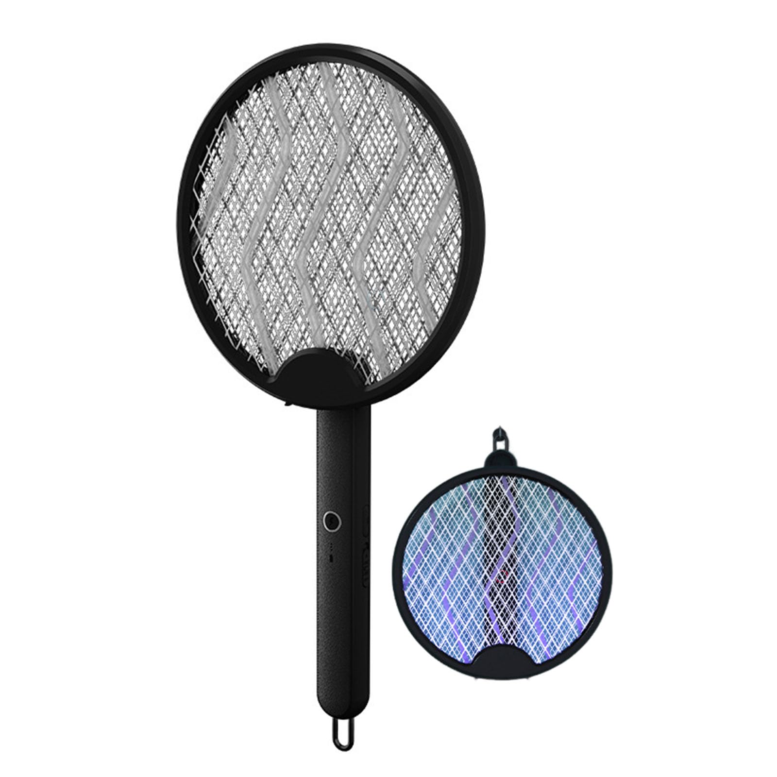 Mateju Electric Fly Swatter Rechargeable USB Bug Zapper Racket Large Surface Racket Mosquito Killer Portable Mosquito Bat Electric Bat for Killing Flies for Indoor Outdoor Home (Black)