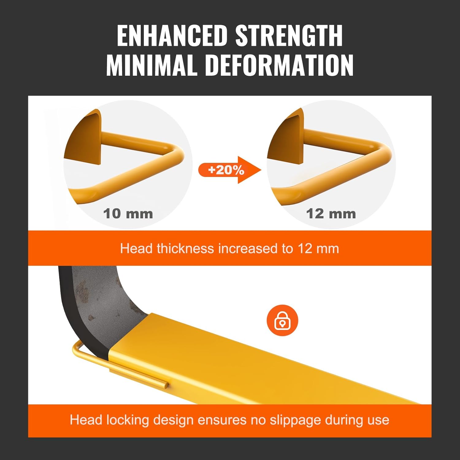 VEVOR Forklift Extensions, 96 Inch Pallet Fork Extensions 4.5 Inch Width, Heavy Duty Fork Extensions for Forklifts, 1 Pair Forklift Extensions for Forklift Truck