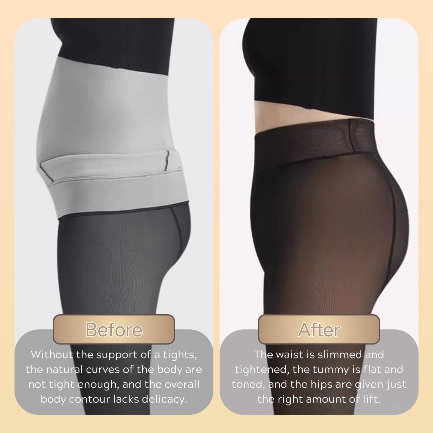 Fleece Lined Tights for Women, Warm Fake Sheer Pantyhose Leggings Thick Translucent Thermal Stockings - Image 4