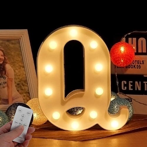 Letras luminosas para decoración de pared, letras LED, luces de marquesina, alfabeto, luces con control a distancia, decoración de pared, luces