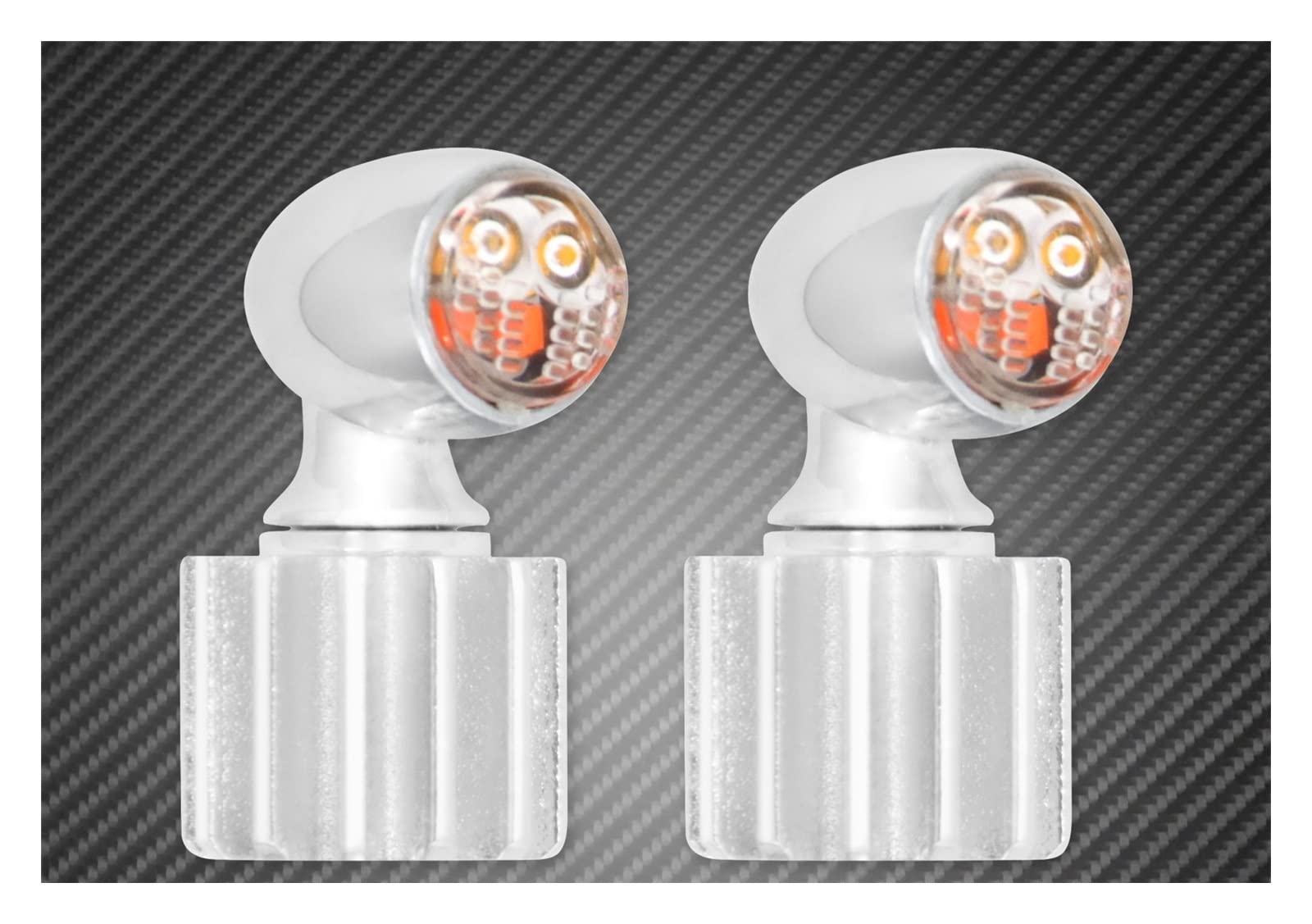 Clignotant de moto LED et feu stop avant universel noir chrome - 7