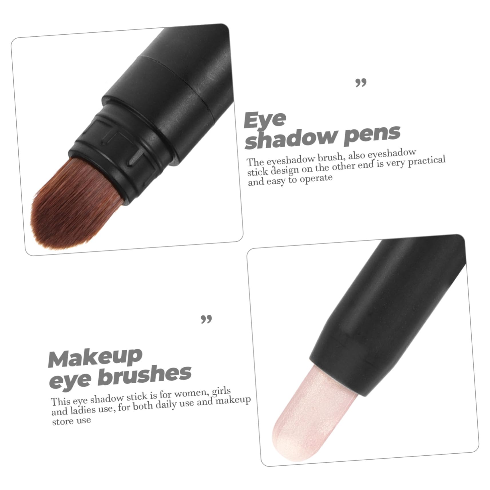 Beatifufu 2-in-1 Eye Shadow Stick Brush Compact Design Ideal for Travel Daily Use