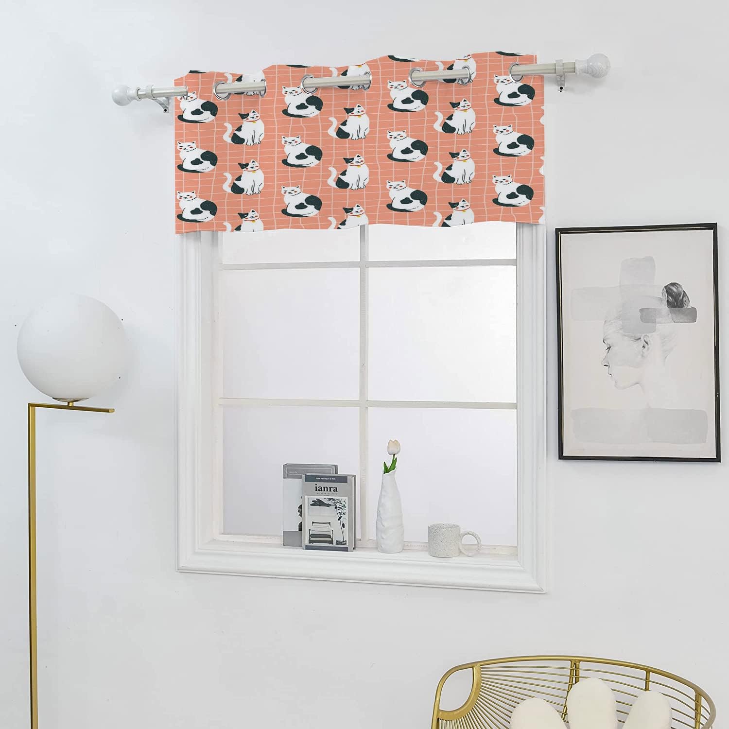 Creative Retro Childish Kitten Pattern W35 xL25 Inch Black