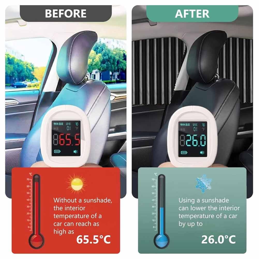 Parasole Auto per Fiat Panda 312 319 2012-2022 2023, Magnetico Tendine Oscuranti per Finestrini Laterali Senza Ventose Kit Protezione Solare Accessori,A/Black-withoutstraps
