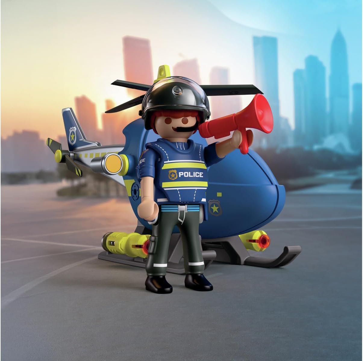 PLAYMOBIL City Action Police Helicopter | With Policeman, Rotating Rotors & Shooting Function | Infinite Fun | Children's Toy from 4 Years | 72080