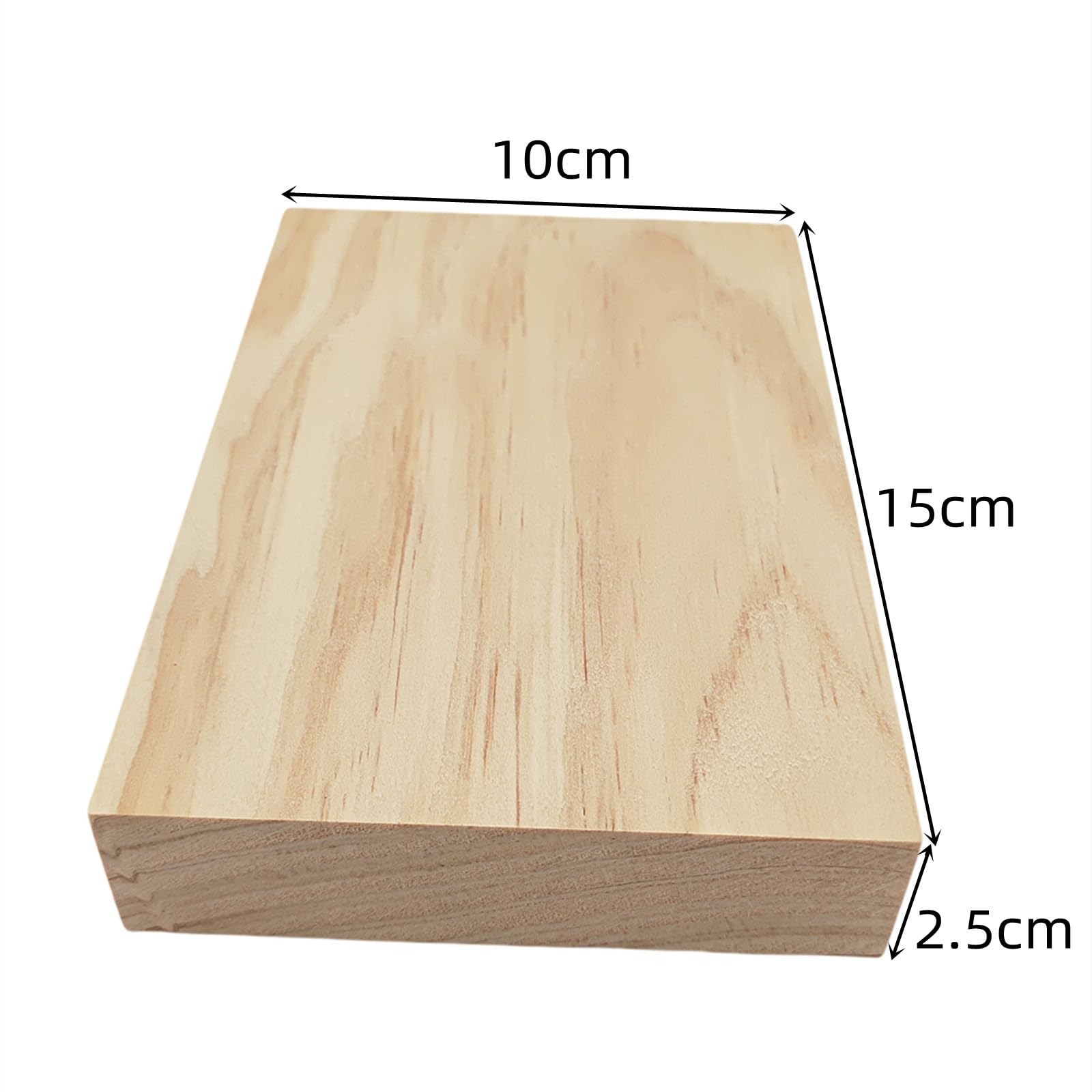 8PCS Unfinished Wood Blocks Rectangle Wood Boards for Crafting 15x10x2.5cm Blank Whittling Wooden Blocks for Carving,Painting & Burning - Image 3