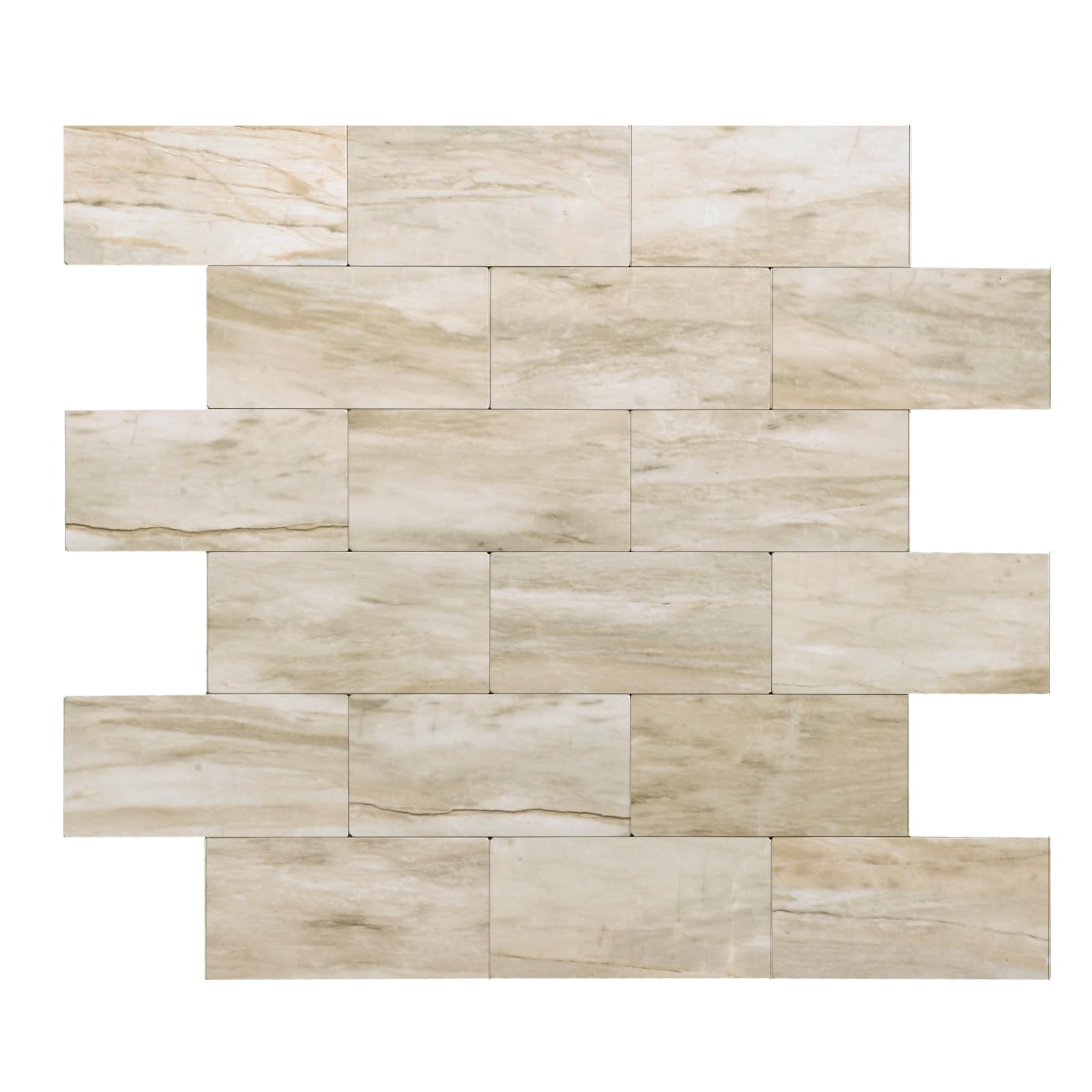 2026 New Upgrade Peel and Stick Backsplash Tile, Peel and Stick 11.34" X 11.57" Wall Tile for Kitchen, Bathroom, Fireplace, Laundry (Light Beige Stone, 10 Packs)