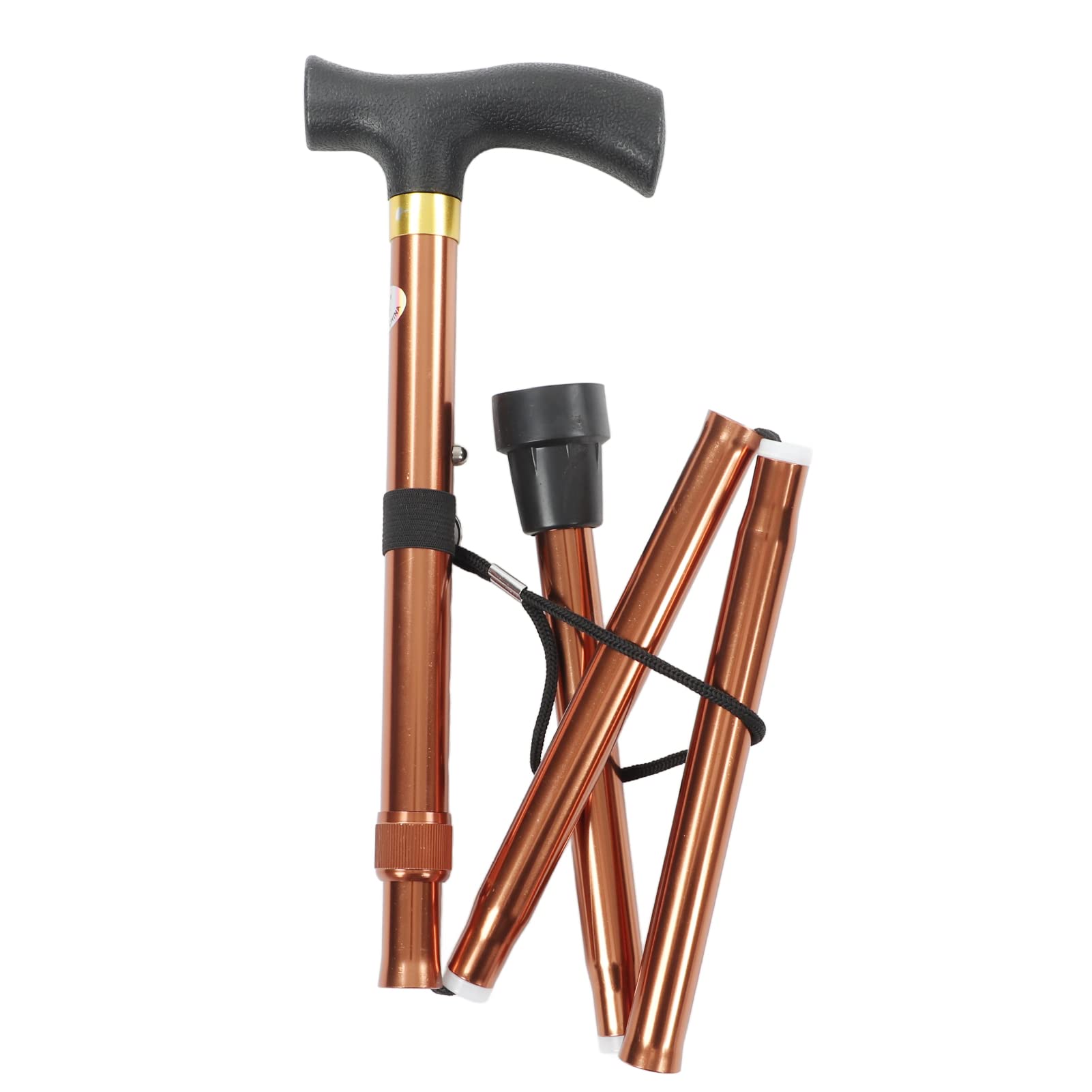 Adjustable 4 Level Folding Cane, Lightweight Aluminum Foldable Walking Cane, Portable Hand Walking Stick for Men, Women, Elderly, Disabled, Pregnant, Non Slip Balancing Mobility Aid