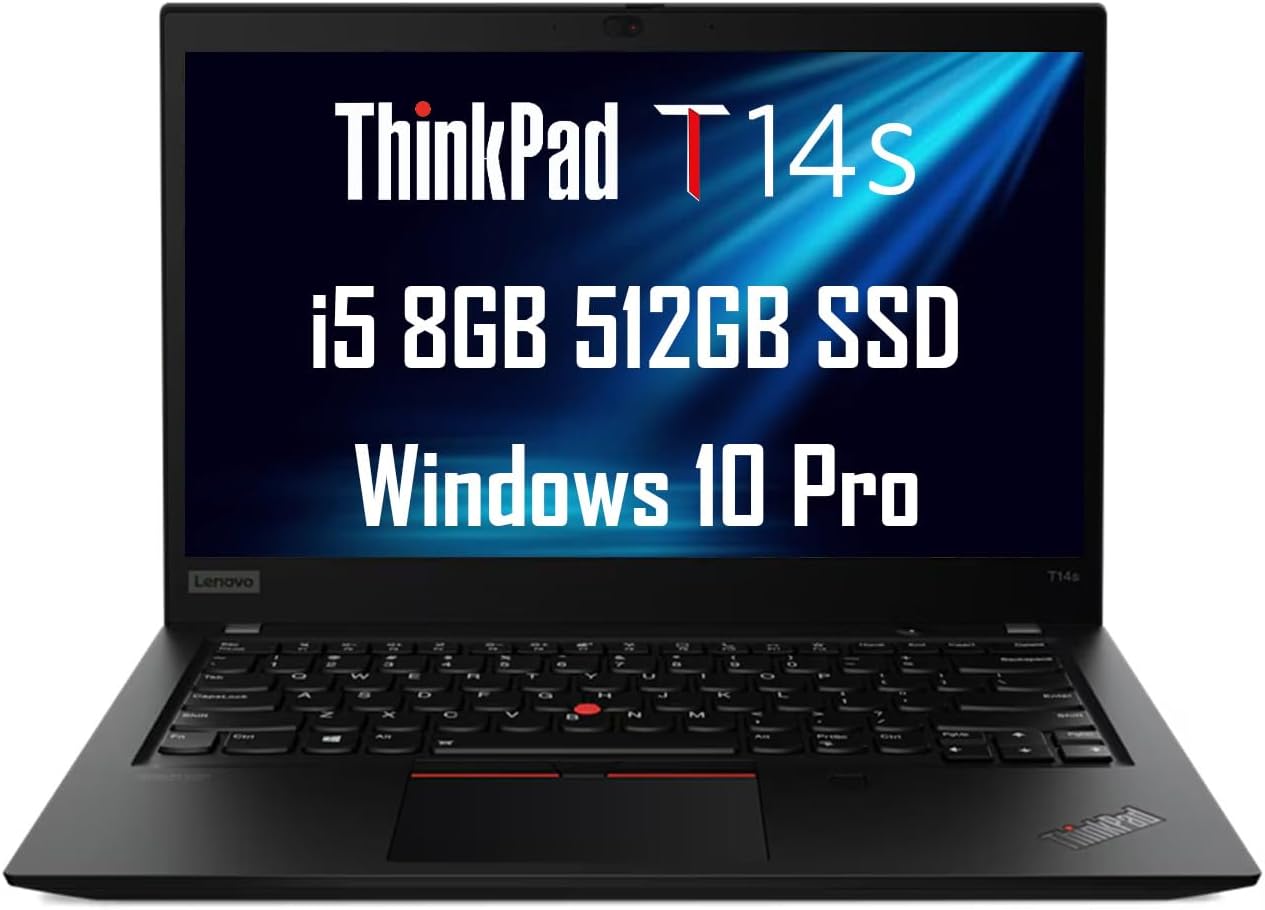 Lenovo ThinkPad T14s Business Laptop (14" FHD IPS, Intel 4-Core i5-10210U (Beat i7-8565U), 8GB DDR4 RAM, 512GB PCIe SSD) Backlit Keyboard, Fingerprint, Thunderbolt, Wi-Fi 6, Webcam, Windows 10 Pro