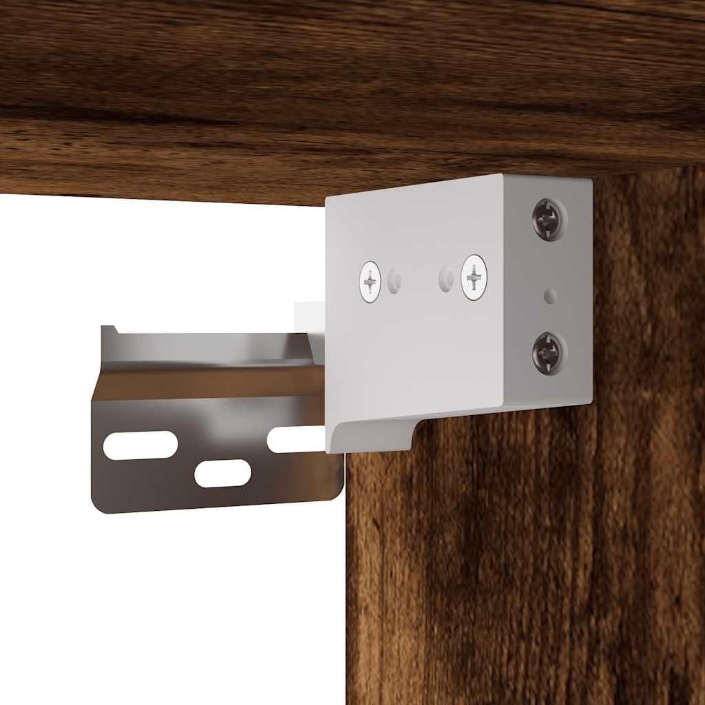 Vitrinenschrank Räuchereiche 100x8,5x50 cm Holzwerkstoff mit 10 Ablagen Elegantes Design & Starker Stauraum für Wohnzimmer Schlafzimmer und Flur