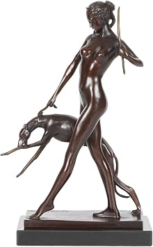 Bronze Greek Diana Artemis Goddess Statue Edward McCartan Signed Famous Sculpture Replica 11.8 Inches