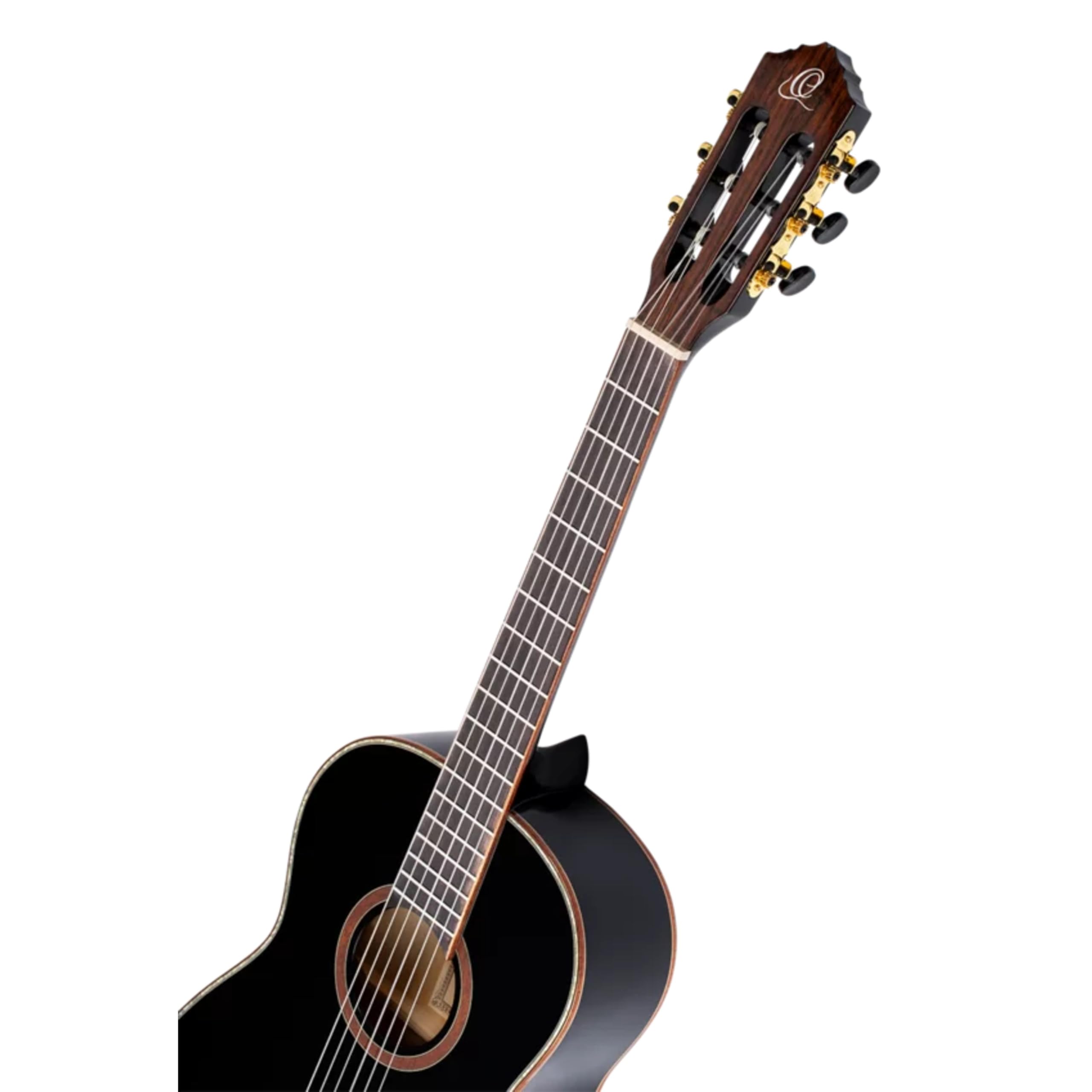 Ortega Guitars 3/4 Konzert Gitarre – Family Series – Inklusive Gig Bag – Fichte, Mahagoni, Schwarz (R221BK-3/4)