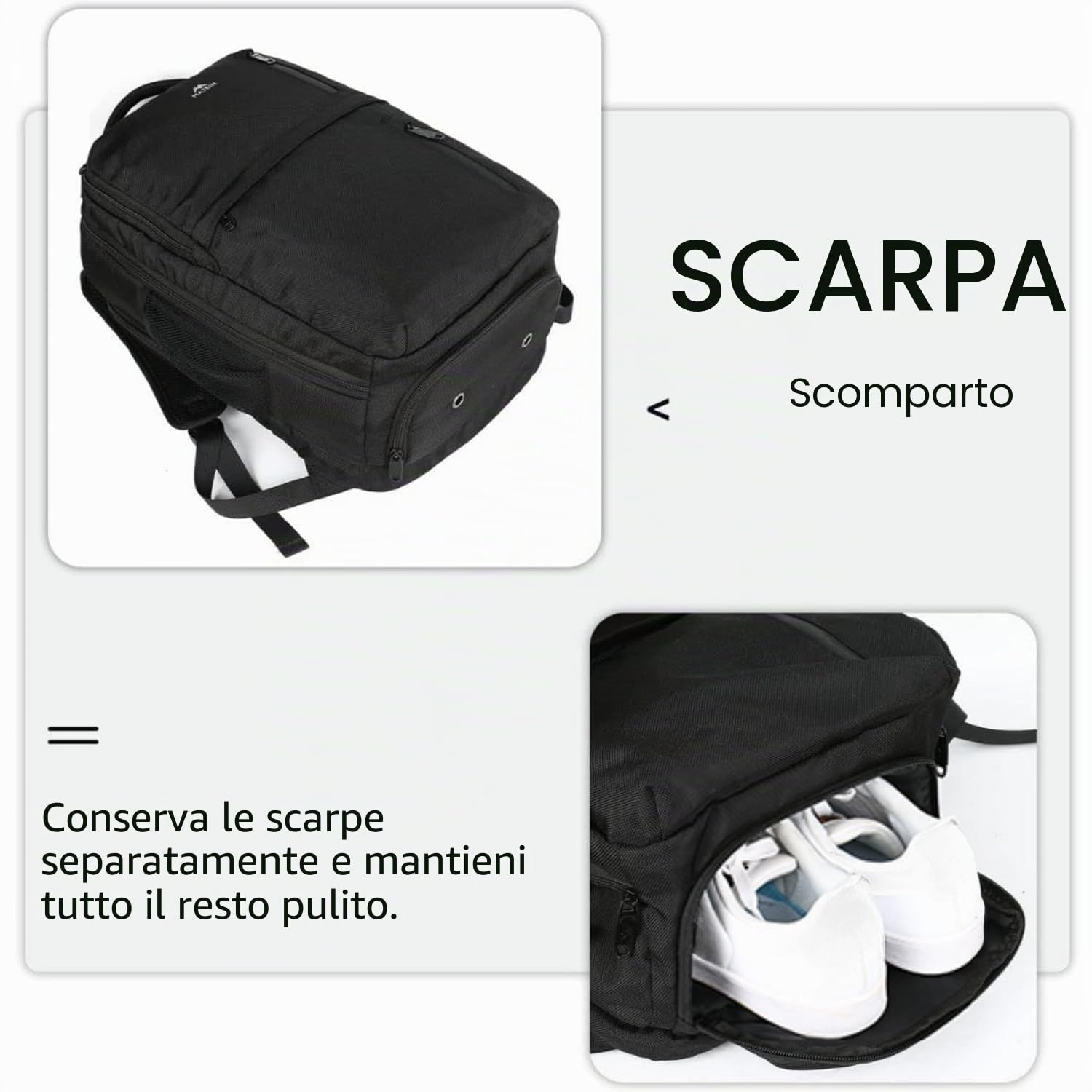 MATEIN Zaino da Viaggio Bagaglio a Mano Aereo per PC Grande