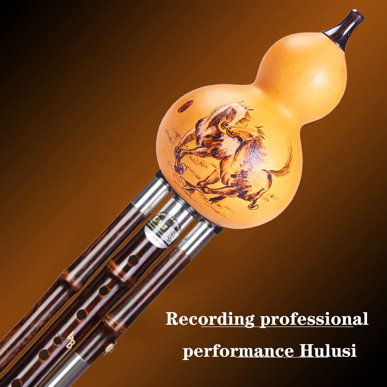 Performances Professionnelles Hulusi Hulusi en Do Bémol Si Les Débutants Pratiquent Le Fenugrec Adultes Et Enfants Enseignement De La Flûte Calebasse Bon Son, Fait Main (Color : Brown, S : D-Key)