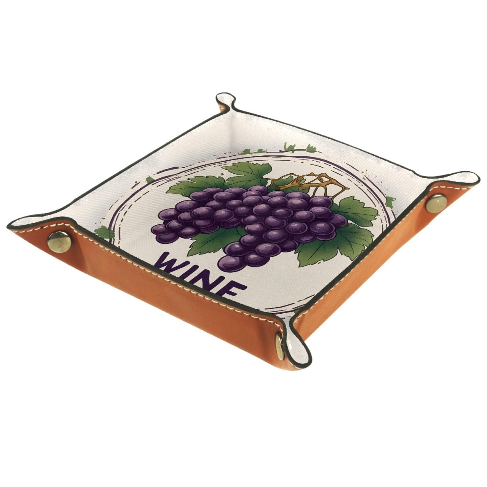 VAPOKF Rustic Grape Dice Tray, Folding Microfiber Leather Dice Holder for Dungeons and Dragons RPG Dice Gaming D&D and Other Table Games