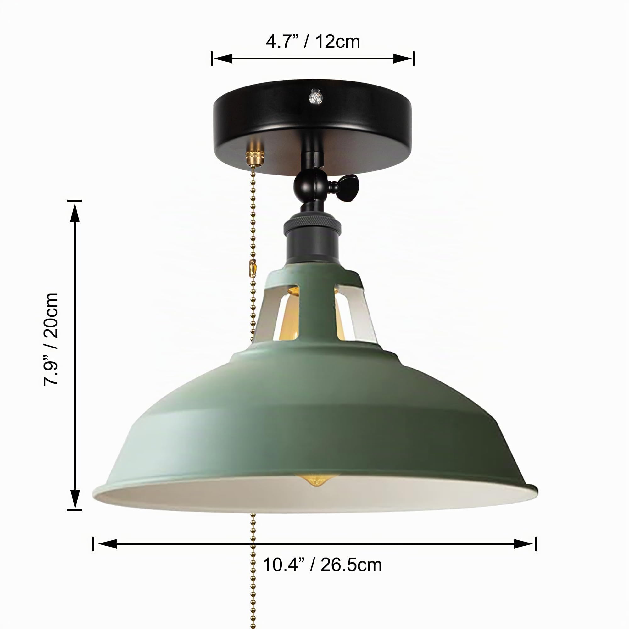 wohnmobil beleuchtung 12V, Dimmbar Deckenleuchte,Innenbeleuchtung mit E27-Fassung, Grün Eisen-Lampenschirm für Wohnmobilen Boot Camper Van - BD0196