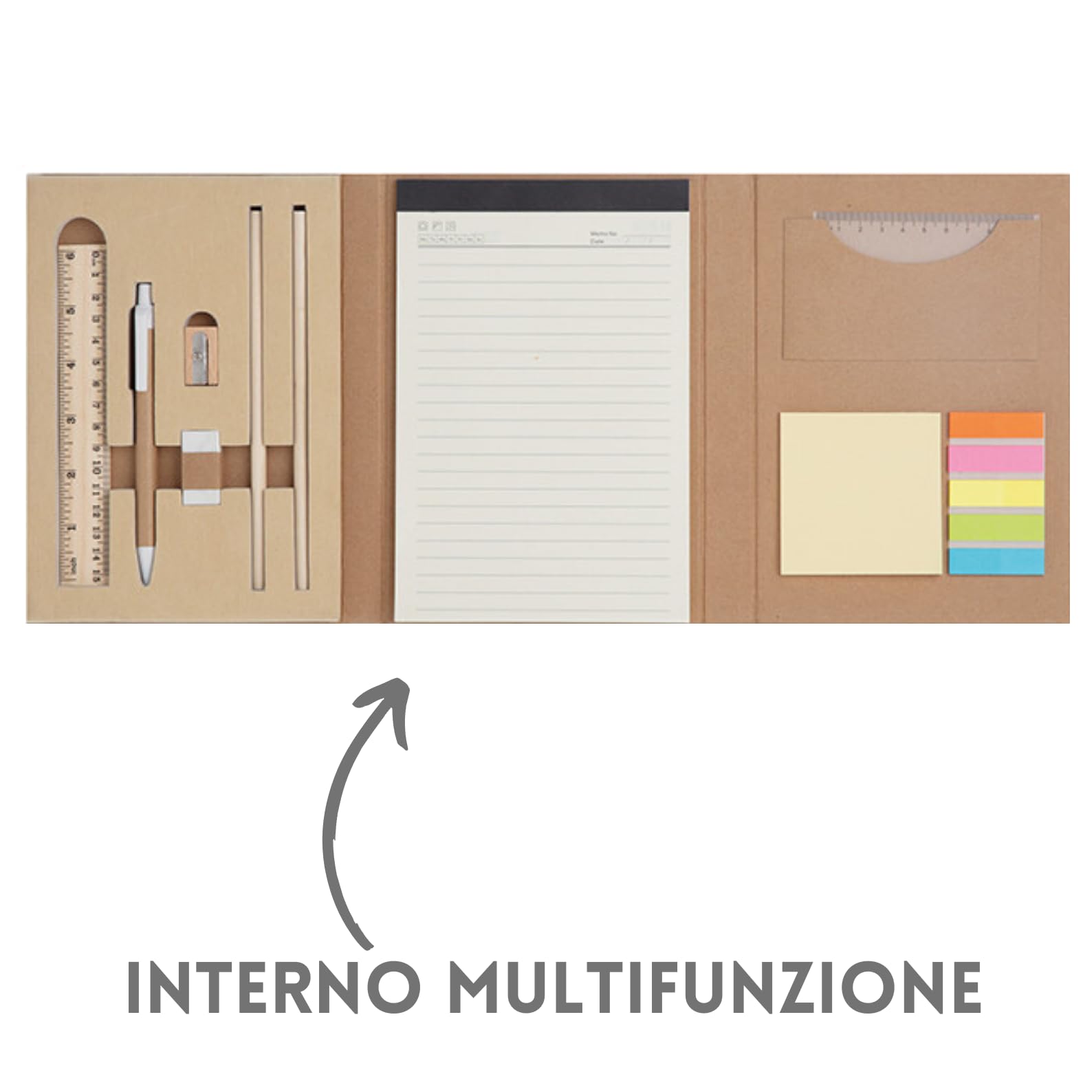 Set Scrivania con Notes Personalizzati, Gadget Aziendale Promozionale per Aziende e Omaggi a Clienti di Fine Anno, Fiere, Marketing ed Eventi Pubblicitari | PH615 (20)