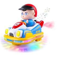Electric Bumper Car Toy for Toddlers with Lights & Music, Bump and Go Action, Birthday for Boys Girls Ages 3+