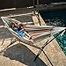 Vivere Double Sunbrella Hammock with Space Saving Steel Stand, Carousel Confetti (450 lb Capacity - Premium Carry Bag Included)