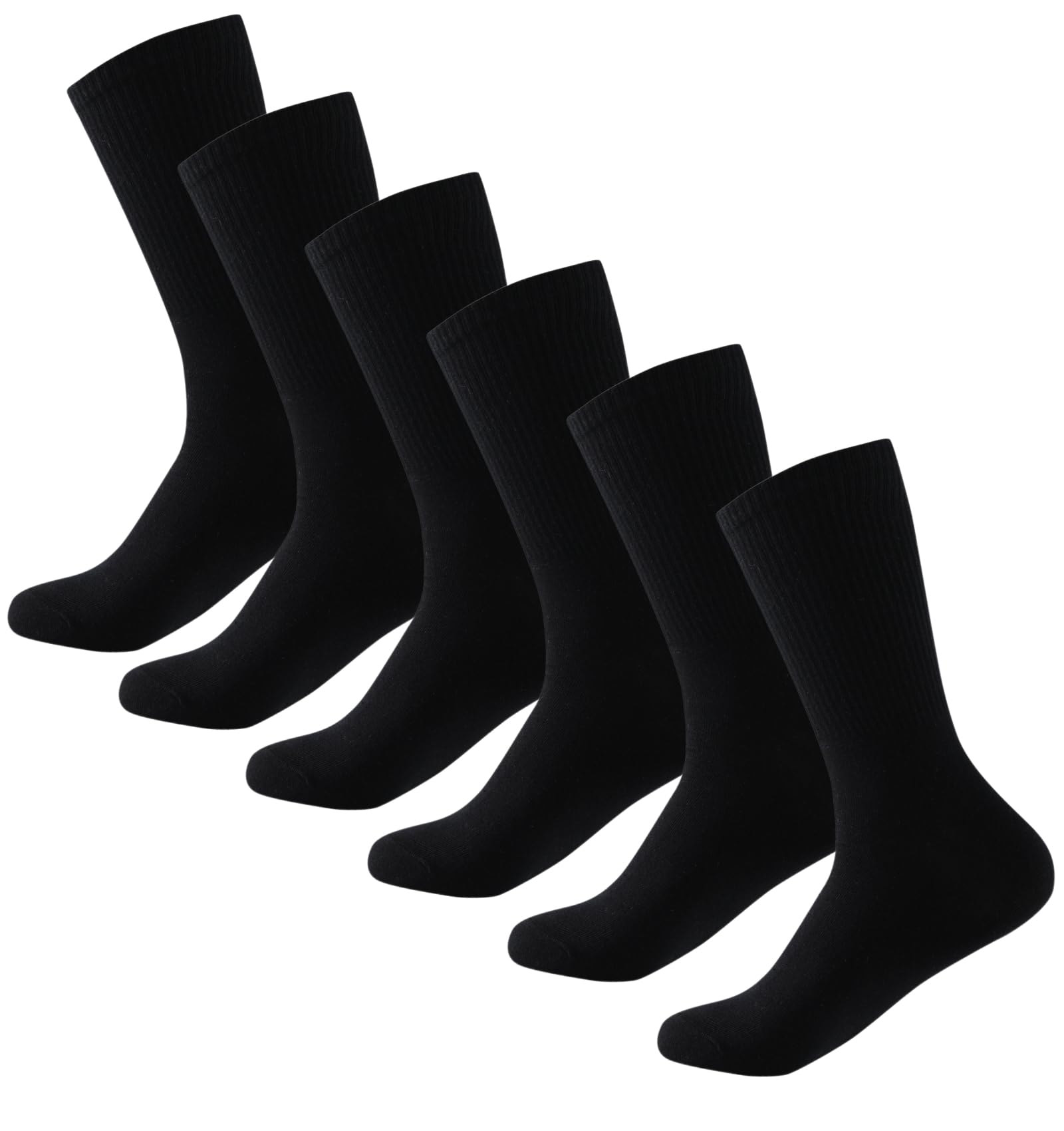 Balseti Calcetines Altos Adulto, 6 Pares, Calcetines Mujer Talla Única (35-41), Calcetines Hombre Talla Única (40-45), Multicolor, Algodón
