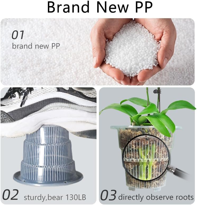 Miniatura 6 de Macetas de orquídeas transparentes de 4 pulgadas con agujeros y platillos, maceta de orquídeas para decoración del hogar, paquete de 6